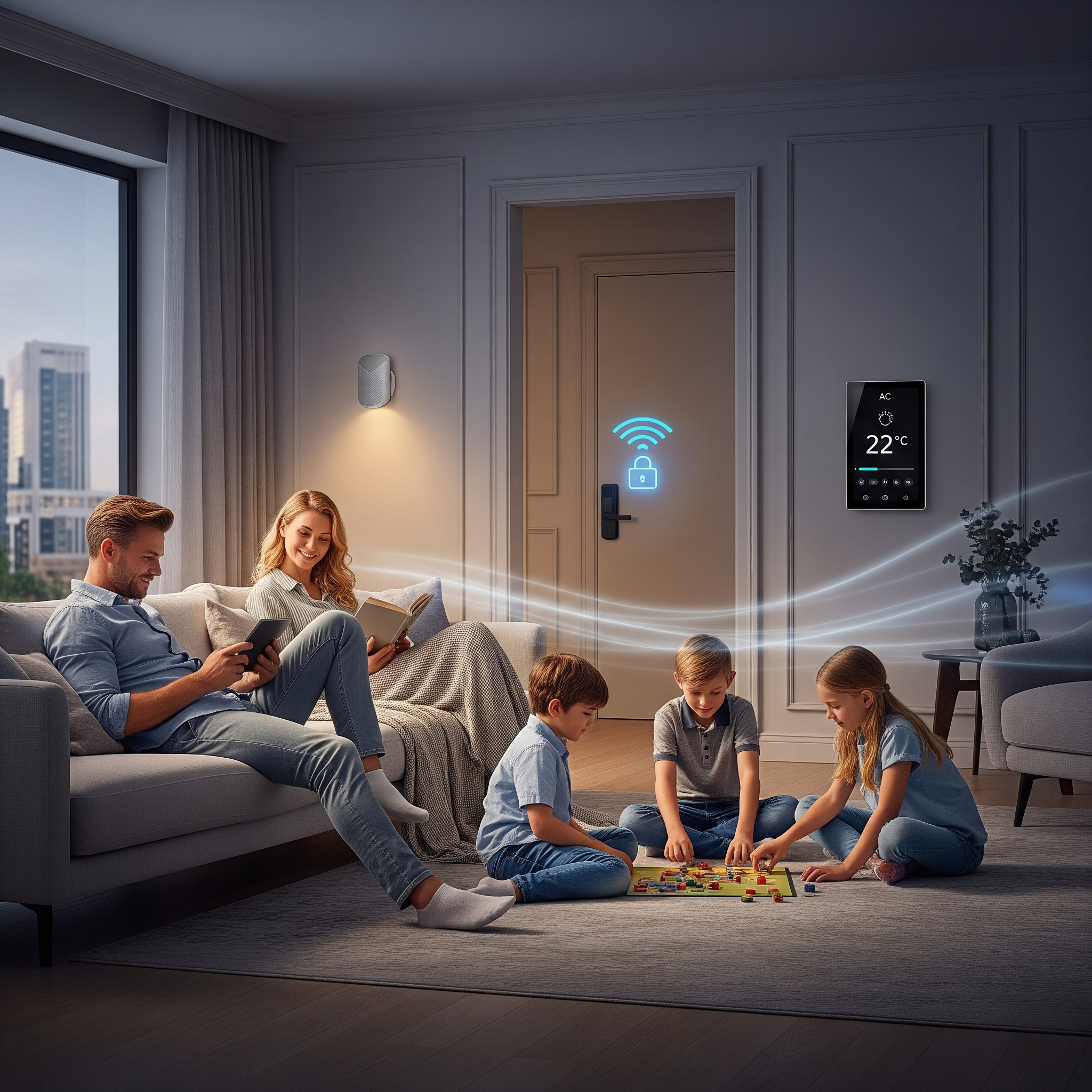 Smart home real estate illustration